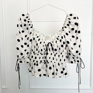 For Love & Lemons polka dot top